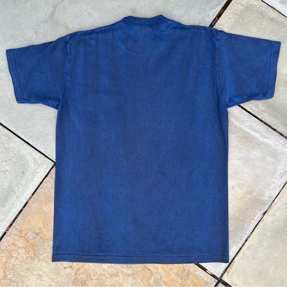 Vintage 90s Overdyed Dark Blue Reworked Pocket T-Shirt Made in USA - Picture 2 of 6